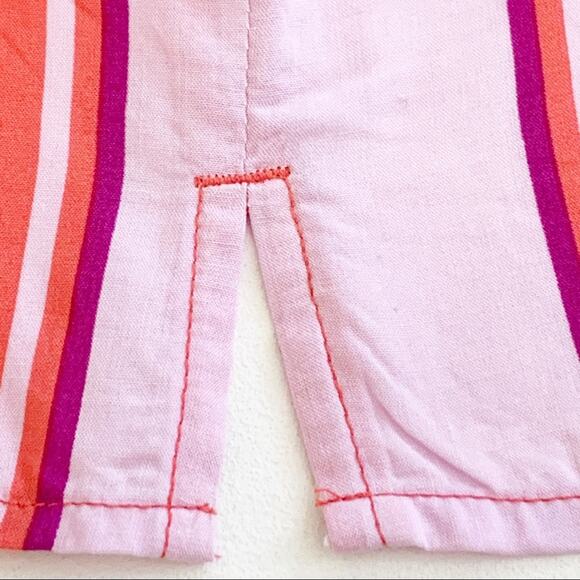 Old Navy Top Orange Purple Striped Ruffled Spaghetti Straps Crop Top Large NEW - Picture 11 of 12